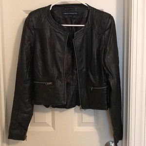 French connection cropped moto jacket